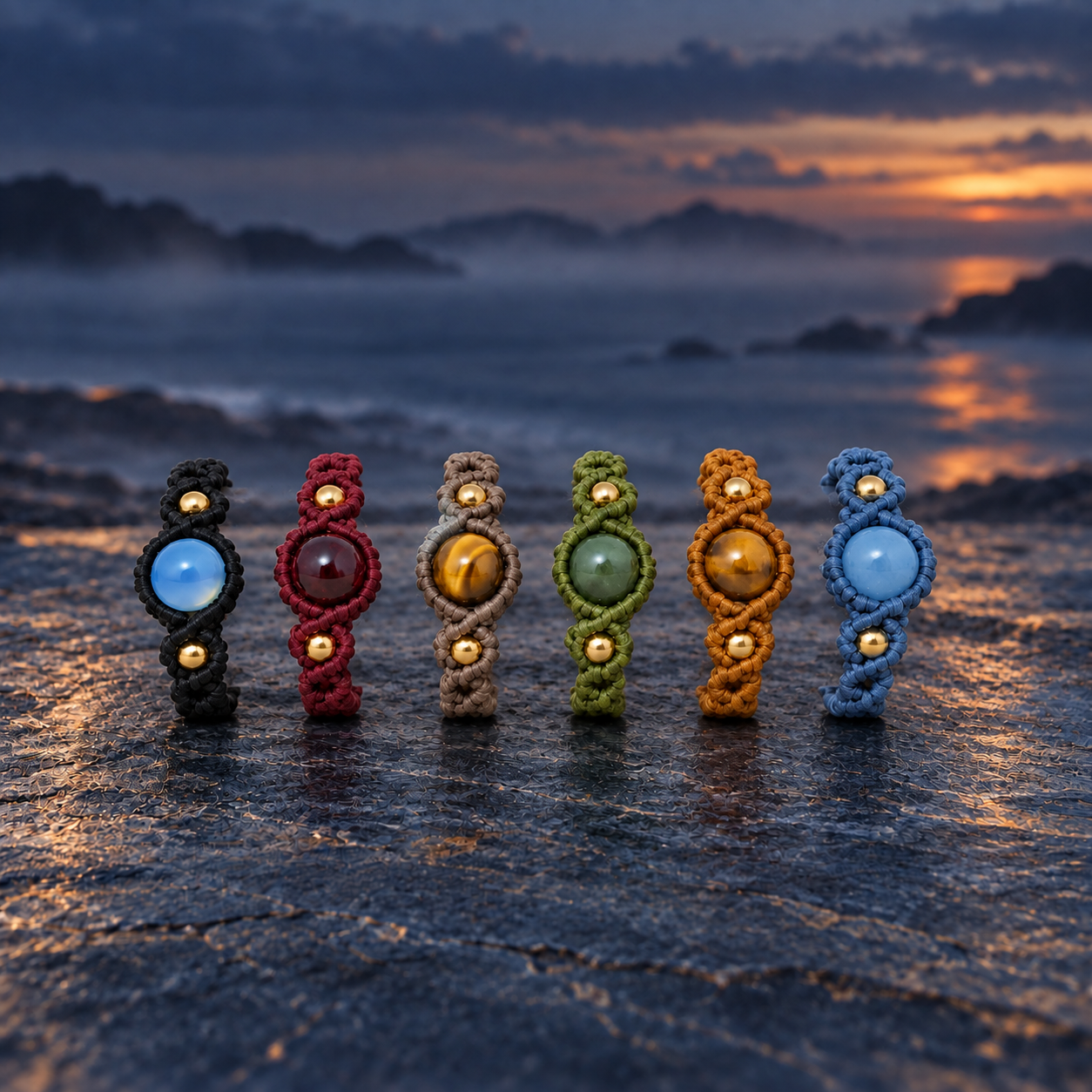 Daily Spell Ringe in den sechs Farben des ersten Kapitels
