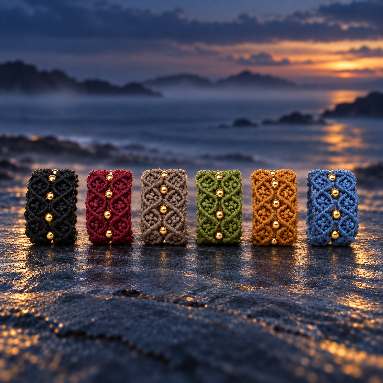 Elderweave Ringe in den sechs Farben des ersten Kapitels