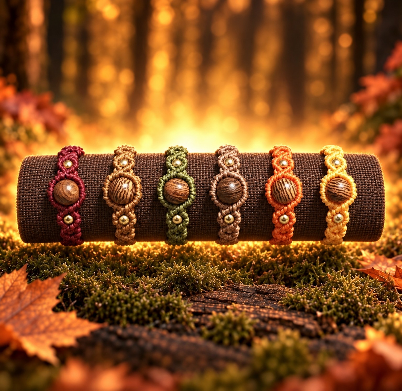 Autumn-Spell-Ringe in den sechs Farben des Herbstwaldes