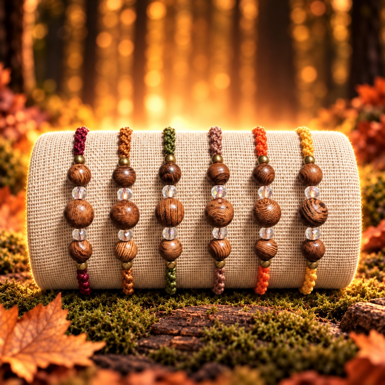 Forest-Dew-Armbänder in den sechs Farben des Herbstwaldes