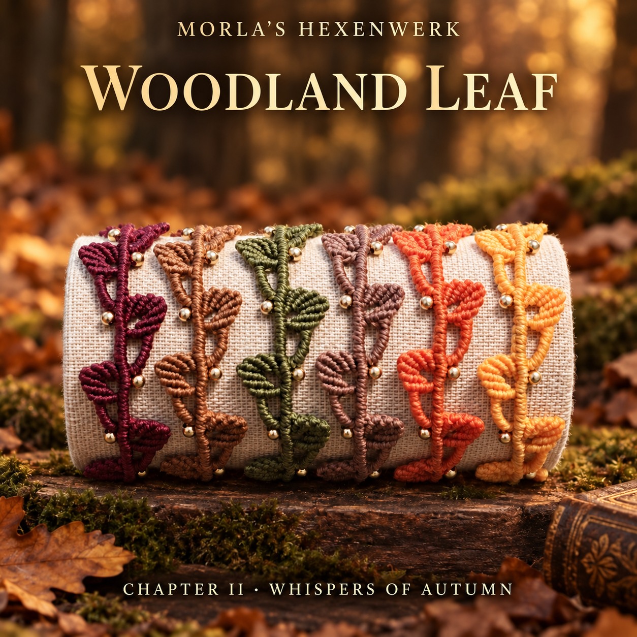 Woodland-Leaf-Armbänder in den sechs Farben des Herbstwaldes