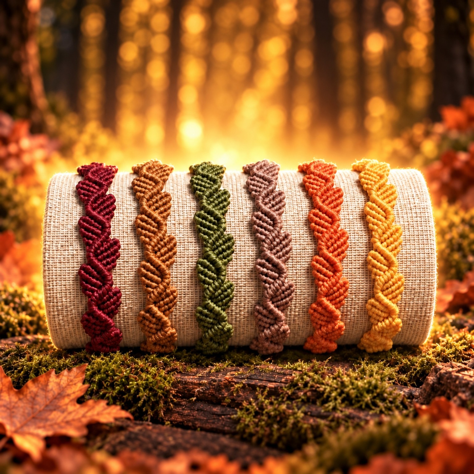 Woodland-Trail-Armbänder in den sechs Farben des Herbstwaldes